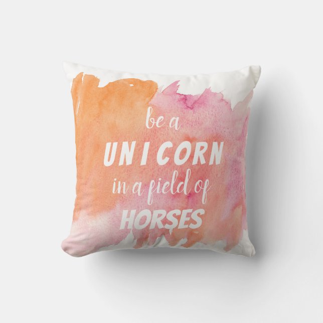 Waterverf Een unicorn zijn op het gebied van Sierk Kussen (Voorkant)