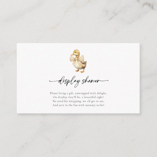 Waterverf Eend Baby shower Display Douche Informatiekaartje (Voorkant)