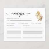 Waterverf Eend Baby shower Recept Kaarten (Voorkant)