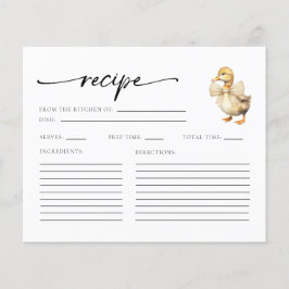 Waterverf Eend Baby shower Recept Kaarten