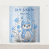 Waterverf eend blauw bloemachtergrond wandkleed (Voorkant)