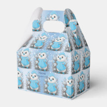 Waterverf Eend Blauw Bloemen Favor Box