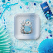 Waterverf Eend Blauw Bloemen Papier Bord (Feest)