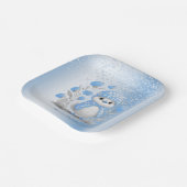 Waterverf eend blauw bloemenpapier Bord (Gebogen)