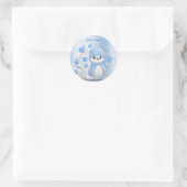 Waterverf eend blauw bloemige Sticker (Tas)