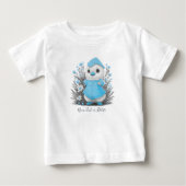 Waterverf Eend Blauwe Bloemen Baby T-shirt (Voorkant)