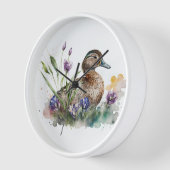 Waterverf eend in bloemen (Hoek)