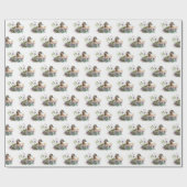 Waterverf eend in bloemen cadeaupapier (Vlak)