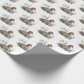 Waterverf eend in bloemen cadeaupapier (Hoek)