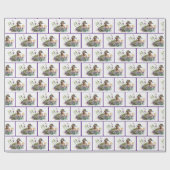 Waterverf eend in bloemen cadeaupapier (Vlak)