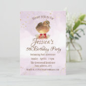 Waterverf eend in rode rubberen laarzen Verjaardag Kaart (Staand voorkant)