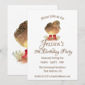 Waterverf eend in rode rubberen laarzen Verjaardag Kaart (Voorkant / Achterkant)