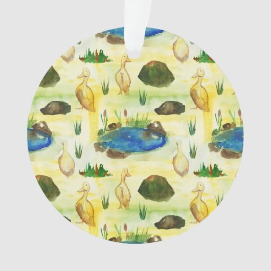Waterverf eend ornament (voorkant)
