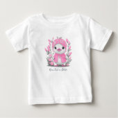 Waterverf Eend Roze Bloemen Baby T-shirt (Voorkant)