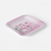 Waterverf Eend Roze Bloemen Papier Bord (Gebogen)