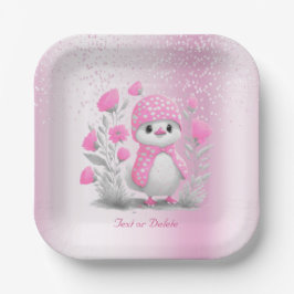 Waterverf Eend Roze Bloemen Papier Bord