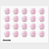 Waterverf Eend Roze Bloemen Sticker (Vel)