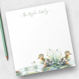 Waterverf eenden gepersonaliseerd briefpapier notitieblok