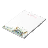 Waterverf eenden gepersonaliseerd briefpapier notitieblok (Linkerzijde)
