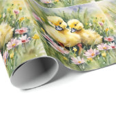 Waterverf Eenden in Wildflower Meadow Cadeaupapier (Rol Hoek)