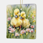 Waterverf Eenden in Wildflower Meadow Keramisch Ornament (Links)