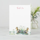 Waterverf eendje dank je bedankkaart (Staand voorkant)