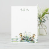 Waterverf eendje dank je bedankkaart (Staand voorkant)