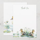 Waterverf eendje dank je bedankkaart (Voorkant / Achterkant)
