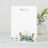 Waterverf eendje dank je bedankkaart (Staand voorkant)