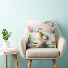 Waterverf eendje kinderkamer decor kussen