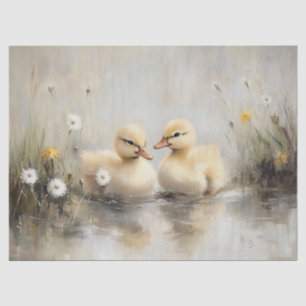 Waterverf Eendjes Paardenbloem Bloemen Decoupage Tissuepapier