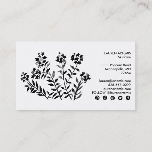 Waterverf Eenduidige flesvormige huiduitslag Visitekaartje (Achterkant)