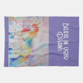 Waterverf Eenhoorn Art Keuken Paarse Lavendel Theedoek (Horizontaal)