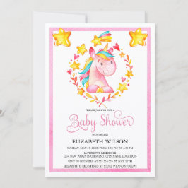 Waterverf Eenhoorn Baby Shower Uitnodiging voor Me