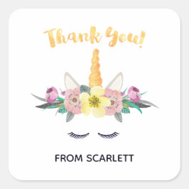 Waterverf eenhoorn dank u Sticker