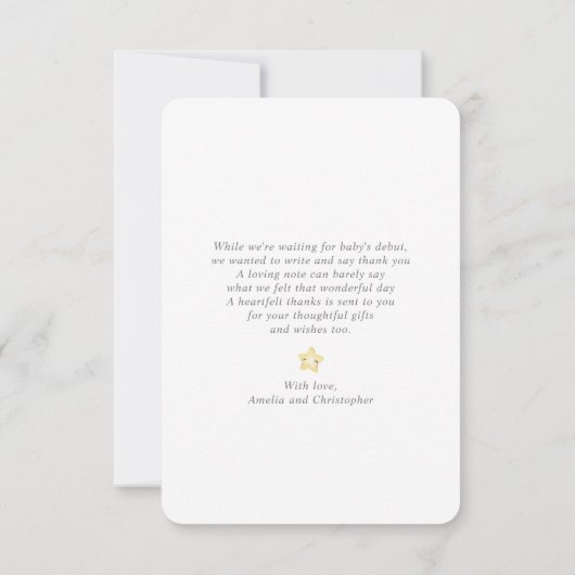 Waterverf Eenhoorn en Regenboog Baby Shower Bedank Bedankkaart (Achterkant)