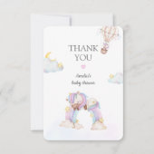 Waterverf Eenhoorn en Regenboog Baby Shower Bedank Bedankkaart (Voorkant)