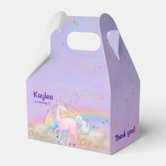 Waterverf eenhoorn holografisch bedankdoosjes (Voorkant Zijde)