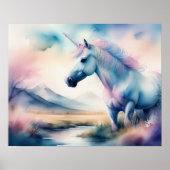 Waterverf Eenhoorn III Poster (Voorkant)