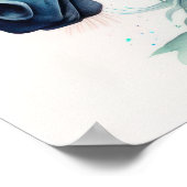 Waterverf Eenhoorn in Snoep Kleuren Poster (Hoek)