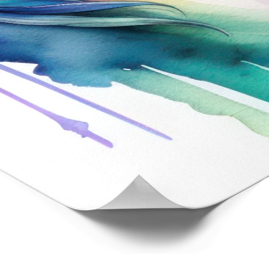 Waterverf Eenhoorn in Snoep Kleuren V Poster (Hoek)