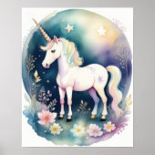 Waterverf Eenhoorn in Soft Pastels III Poster (Voorkant)