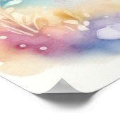 Waterverf Eenhoorn in Zachte Pastels IV Poster (Hoek)