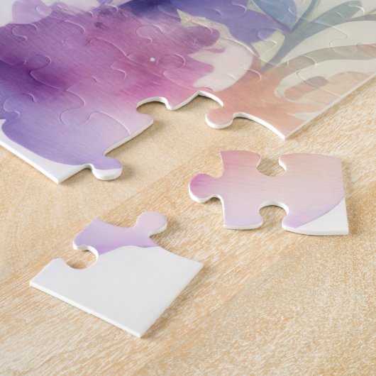 Waterverf Eenhoorn in Zachte Pastels Legpuzzel (Zijkant)