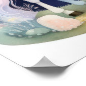 Waterverf Eenhoorn in Zachte Pastels Poster (Hoek)