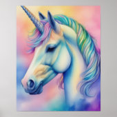 Waterverf Eenhoorn in Zachte Pastels VI Poster (Voorkant)