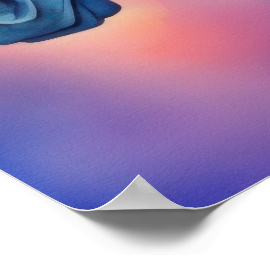 Waterverf Eenhoorn in Zachte Pastels VII Poster (Hoek)