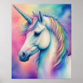 Waterverf Eenhoorn in Zachte Pastels VII Poster (Voorkant)