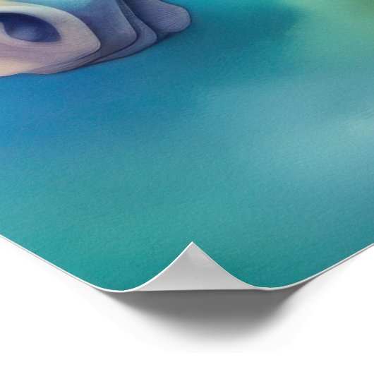 Waterverf Eenhoorn in Zachte Pastels VIII Poster (Hoek)