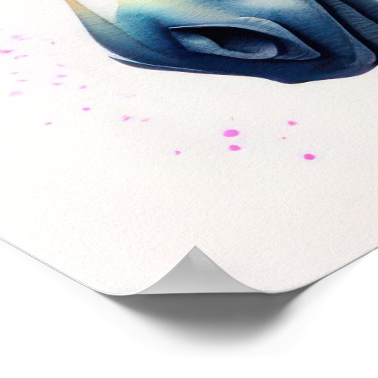 Waterverf Eenhoorn IV Poster (Hoek)